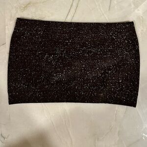 ☀️ Hot Yoga Bandeau Bra Top - Black w/ Sparkles